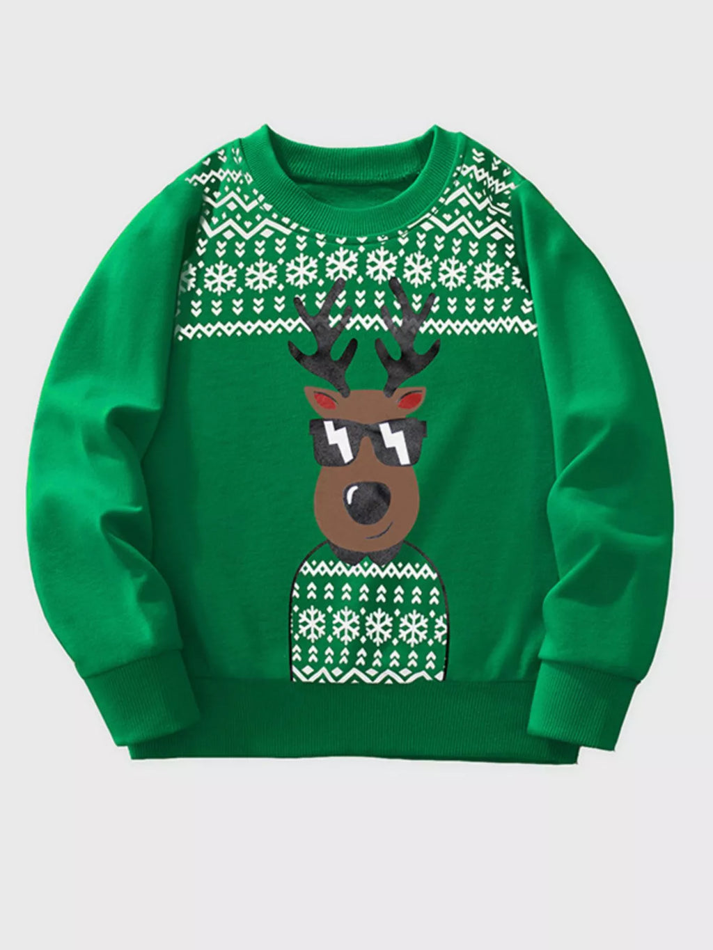 Make the holidays fun with our children's Christmas reindeer sweatshirt. Cozy, festive, and perfect for kids' holiday adventures! Free worldwide shipping!